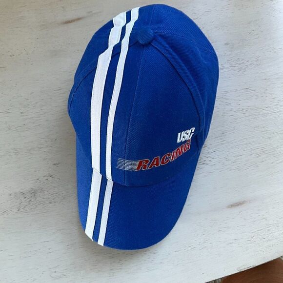 Nascar USG Racing Snapback Hat Cap Dad Men Gift Blue White Stripe - Picture 10 of 12